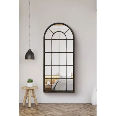 Specchio da parete esterno nero ad arco - 160cm x 75cm Specchio da parete esterno nero ad arco - 160cm x 75cm