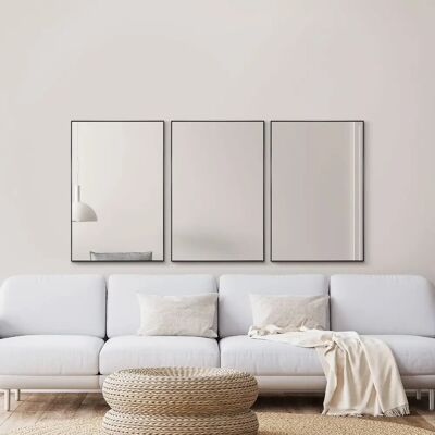 Manhattan Wall Mirror 92x61.5cm - Modern, Aluminium Frame Manhattan Wall Mirror 92x61.5cm - Modern, Aluminium Frame