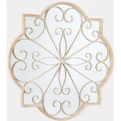 Elfenbein Metall Rosenblatt Runder Wandspiegel Elfenbein Metall Rosenblatt Runder Wandspiegel
