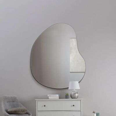 Lapillus Large Frameless Pebble Mirror - 47" x 39" Wall Mirror Lapillus Large Frameless Pebble Mirror - 47" x 39" Wall Mirror