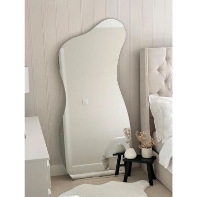 Mirroroutlet Lacuna Frameless Modern Wall Mirror - 67x32 in Mirroroutlet Lacuna Frameless Modern Wall Mirror - 67x32 in