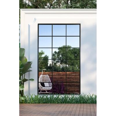 Genestra Black Garden Wall Mirror - 79" X 47" - Garden Wall Mirror Genestra Black Garden Wall Mirror - 79" X 47" - Garden Wall Mirror