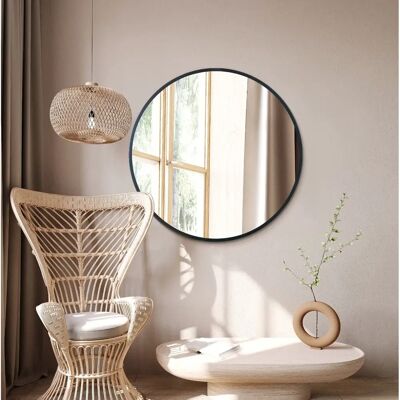Mirroroutlet Fenestra Black Wall Mirror - 35" x 35" Large Modern Mirroroutlet Fenestra Black Wall Mirror - 35" x 35" Large Modern