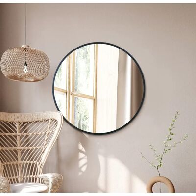 Mirroroutlet Fenestra Czarny Okrągły Lustro Ścienne - 80x80cm Mirroroutlet Fenestra Czarny Okrągły Lustro Ścienne - 80x80cm
