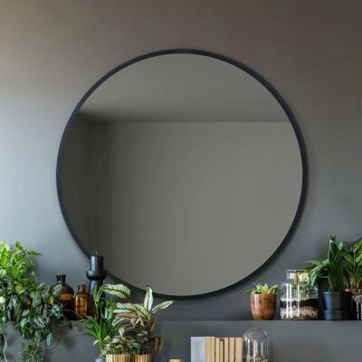 Mirroroutlet Fenestra Wall Mirror - 39" x 39" Black Modern Wall Hanging Mirroroutlet Fenestra Wall Mirror - 39" x 39" Black Modern Wall Hanging