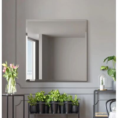 Moderni 35"X 35" Frameless Bevelled Wall Mirror - Modern Style Moderni 35"X 35" Frameless Bevelled Wall Mirror - Modern Style