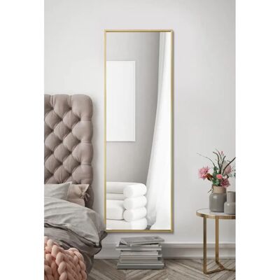 Mirroroutlet Large Gold Aluminium Wall Leaner Mirror - 120x40cm Mirroroutlet Large Gold Aluminium Wall Leaner Mirror - 120x40cm