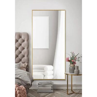 Mirroroutlet Artus Large Gold Aluminium Wall Mirror - Modern 174x85cm Mirroroutlet Artus Large Gold Aluminium Wall Mirror - Modern 174x85cm
