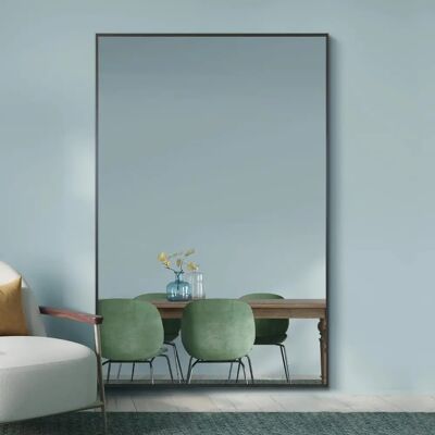 Mirroroutlet Artus Black Aluminium Wall Mirror - Modern, 47x31 inches Mirroroutlet Artus Black Aluminium Wall Mirror - Modern, 47x31 inches