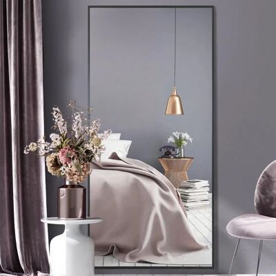 Mirroroutlet Artus Black Aluminium Wall Mirror - 174x85cm Modern Mirroroutlet Artus Black Aluminium Wall Mirror - 174x85cm Modern