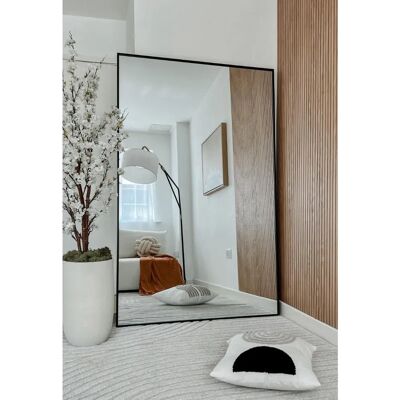 Mirroroutlet Artus Large Black Aluminium Wall Leaner Mirror - Wall Mirror 174x110cm Mirroroutlet Artus Large Black Aluminium Wall Leaner Mirror - Wall Mirror 174x110cm