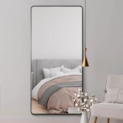 Mirroroutlet Large Black Aluminium Wall Mirror - 174x85cm Mirroroutlet Large Black Aluminium Wall Mirror - 174x85cm
