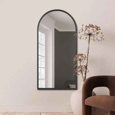 Mirroroutlet Arcus Large Black Metal Arched Mirror - 55" x 27.5" Mirroroutlet Arcus Large Black Metal Arched Mirror - 55" x 27.5"