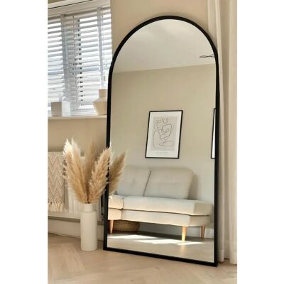 Mirroroutlet Arcus Large Black Arched Wall Mirror - 71" X 35" Mirroroutlet Arcus Large Black Arched Wall Mirror - 71" X 35"