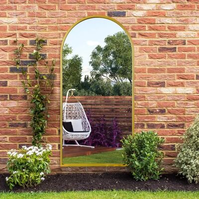 GOLD Garden Wall Mirror - Arched, 63" x 31" - Country Style GOLD Garden Wall Mirror - Arched, 63" x 31" - Country Style