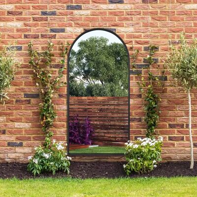 Mirroroutlet Large Black Arched Garden Wall Mirror - 71" X 35" - Garden Mirror Mirroroutlet Large Black Arched Garden Wall Mirror - 71" X 35" - Garden Mirror