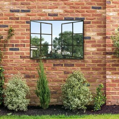 Mirroroutlet Kirkby Large Dark Open Window Garden Wall Mirror - 39" x 29" Mirroroutlet Kirkby Large Dark Open Window Garden Wall Mirror - 39" x 29"