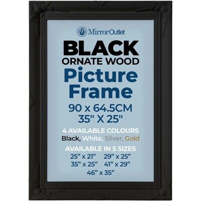 Mirroroutlet Antiquitus Extra Large Black Ornate Photo Frame - Photo Frame Mirroroutlet Antiquitus Extra Large Black Ornate Photo Frame - Photo Frame