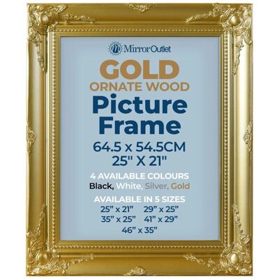 Mirroroutlet Antiquitus Gold Ornate Photo Frame - 25" X 21" - Wall Hung Mirroroutlet Antiquitus Gold Ornate Photo Frame - 25" X 21" - Wall Hung
