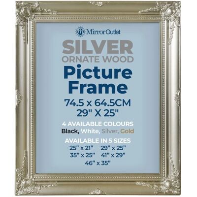 Mirroroutlet Antiquitus Silver Ornate Photo Frame - 29" x 25" - Photo Frame Mirroroutlet Antiquitus Silver Ornate Photo Frame - 29" x 25" - Photo Frame