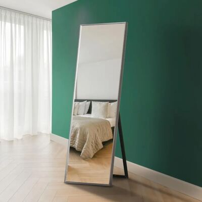 Mirroroutlet Artus Silver Aluminium Cheval Mirror - Modern 67" x 23" Mirroroutlet Artus Silver Aluminium Cheval Mirror - Modern 67" x 23"