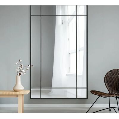 Mirroroutlet Fenestra Black Modern Leaner Wall Mirror 71x43 - Mirror Mirroroutlet Fenestra Black Modern Leaner Wall Mirror 71x43 - Mirror