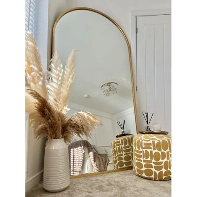 Mirroroutlet Arcus Large Gold Framed Arched Wall Mirror - 79" x 39" Mirroroutlet Arcus Large Gold Framed Arched Wall Mirror - 79" x 39"