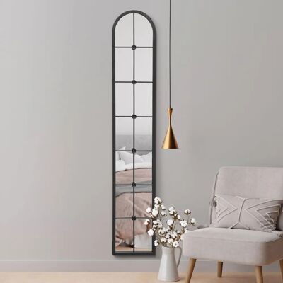 Mirroroutlet Arcus Large Black Arched Wall Mirror - 67" x 12" Mirroroutlet Arcus Large Black Arched Wall Mirror - 67" x 12"