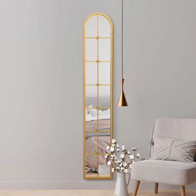 Mirroroutlet Arcus Gold Framed Arched Wall Mirror - 170x30cm Mirroroutlet Arcus Gold Framed Arched Wall Mirror - 170x30cm