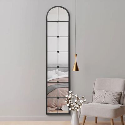 Mirroroutlet Arcus Black Frame Modern Wall Mirror - 75" x 16" Mirroroutlet Arcus Black Frame Modern Wall Mirror - 75" x 16"