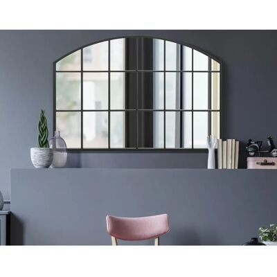 Mirroroutlet Arcus Large Black Frame Arch Mirror - 43" x 29" Wall Decor Mirroroutlet Arcus Large Black Frame Arch Mirror - 43" x 29" Wall Decor