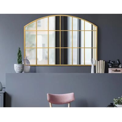 Mirroroutlet Arcus Large Gold Frame Arched Wall Mirror - 43"x29" Mirroroutlet Arcus Large Gold Frame Arched Wall Mirror - 43"x29"