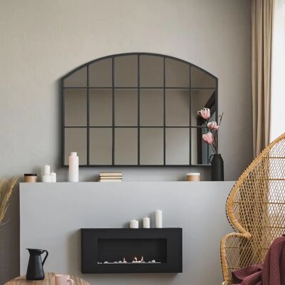 Mirroroutlet Large Black Frame Arch Over Mantle Wall Mirror - Wall Mirror Mirroroutlet Large Black Frame Arch Over Mantle Wall Mirror - Wall Mirror