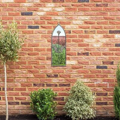 Arcus Large Concrete Arched Garden Mirror - 24x8" Arcus Large Concrete Arched Garden Mirror - 24x8"