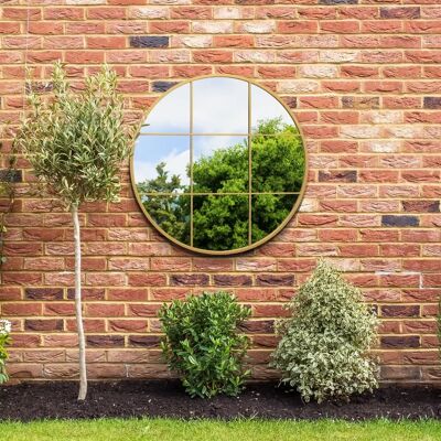 Mirroroutlet Gold Round Garden Mirror 39"X 39" - Mirror Mirroroutlet Gold Round Garden Mirror 39"X 39" - Mirror