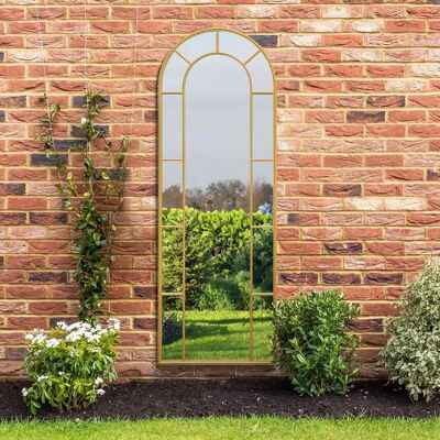 Mirroroutlet Arcus Gold Garden Mirror - 67" x 24" - Modern Mirroroutlet Arcus Gold Garden Mirror - 67" x 24" - Modern