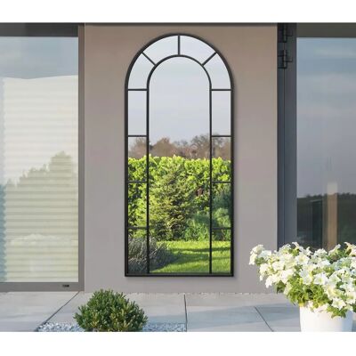 Mirroroutlet Arcus Large Black Arched Garden Mirror - 75x33 in Mirroroutlet Arcus Large Black Arched Garden Mirror - 75x33 in