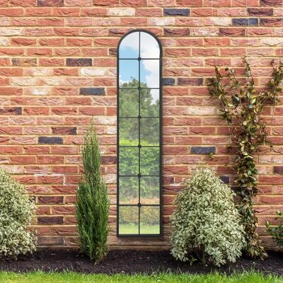 Arcus Black Arched Garden Mirror - 75" X 16" - Modern Arcus Black Arched Garden Mirror - 75" X 16" - Modern