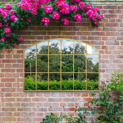 GOLD Arcus Garden Mirror 43" x 29" - Modern Large Gold Arched Wall Mirror GOLD Arcus Garden Mirror 43" x 29" - Modern Large Gold Arched Wall Mirror