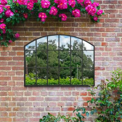 Black Garden Mirror - Modern 35"x26" - Garden Wall Mirror Black Garden Mirror - Modern 35"x26" - Garden Wall Mirror