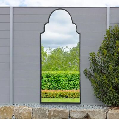 Arcus Large Black Arched Garden Mirror - 200x85cm Arcus Large Black Arched Garden Mirror - 200x85cm