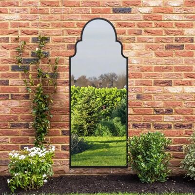 Black Frame Arched Garden Mirror - 71"X 28" Garden Mirror Black Frame Arched Garden Mirror - 71"X 28" Garden Mirror