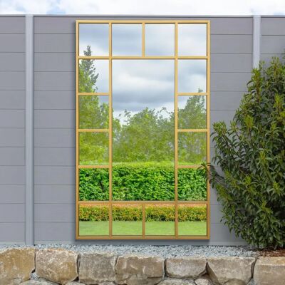 Mirroroutlet Genestra Garden Mirror - Large Modern Gold Wall & Leaner Mirror 71"X43" Mirroroutlet Genestra Garden Mirror - Large Modern Gold Wall & Leaner Mirror 71"X43"