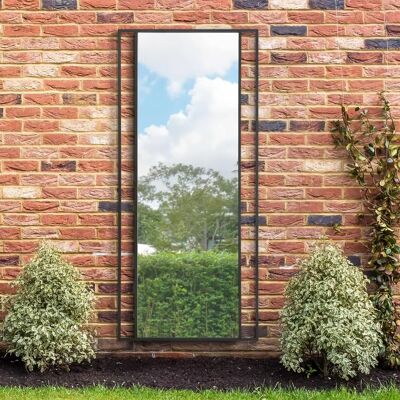 Black Modern Garden Mirror - 79"x35" 200x90cm Black Modern Garden Mirror - 79"x35" 200x90cm