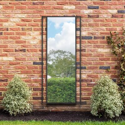 Mirroroutlet Genestra Large Black Garden Mirror - Wall & Leaner Mirroroutlet Genestra Large Black Garden Mirror - Wall & Leaner