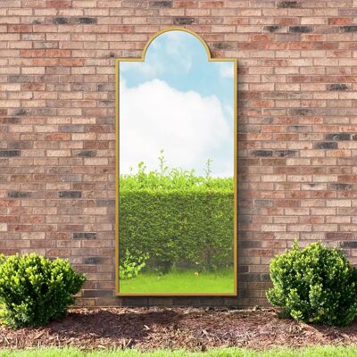 Genestra Large Gold Modern Garden Mirror - 75"x33" 190x85cm Genestra Large Gold Modern Garden Mirror - 75"x33" 190x85cm