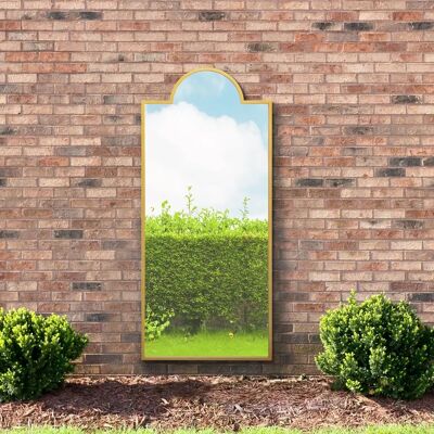 Genestra Large Gold Garden Mirror - 67"x29" - Contemporary Design Genestra Large Gold Garden Mirror - 67"x29" - Contemporary Design