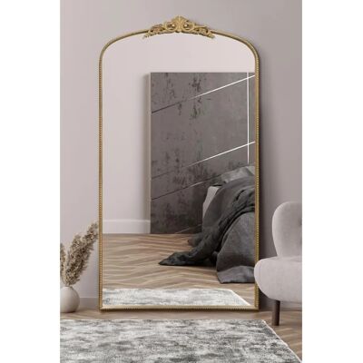 Mirroroutlet Gold Metal Frame Arch Mirror - 68" x 38" - Modern Mirroroutlet Gold Metal Frame Arch Mirror - 68" x 38" - Modern