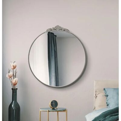 Mirroroutlet Silver Crown Wall Mirror - Modern 39" x 39" Mirroroutlet Silver Crown Wall Mirror - Modern 39" x 39"