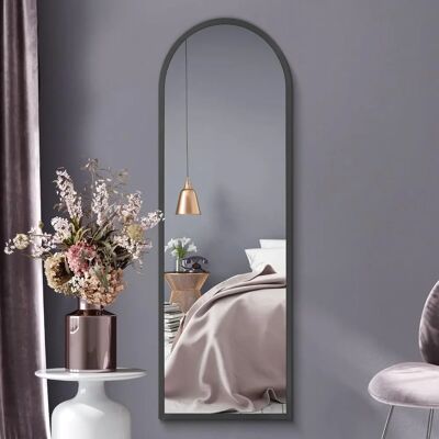 Mirroroutlet Arcus Large Black Arched Wall Mirror - 63" x 21" Mirroroutlet Arcus Large Black Arched Wall Mirror - 63" x 21"